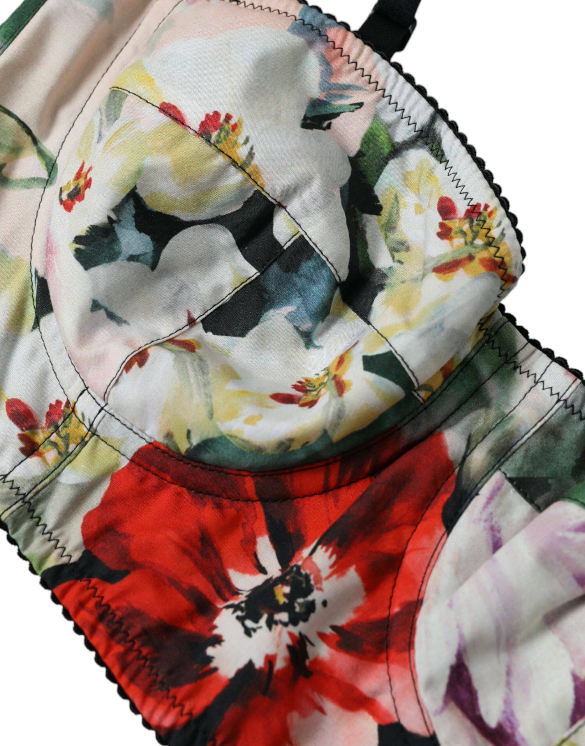 Dolce & Gabbana Multicolor Floral Bustier Crop Top - ACCEXO