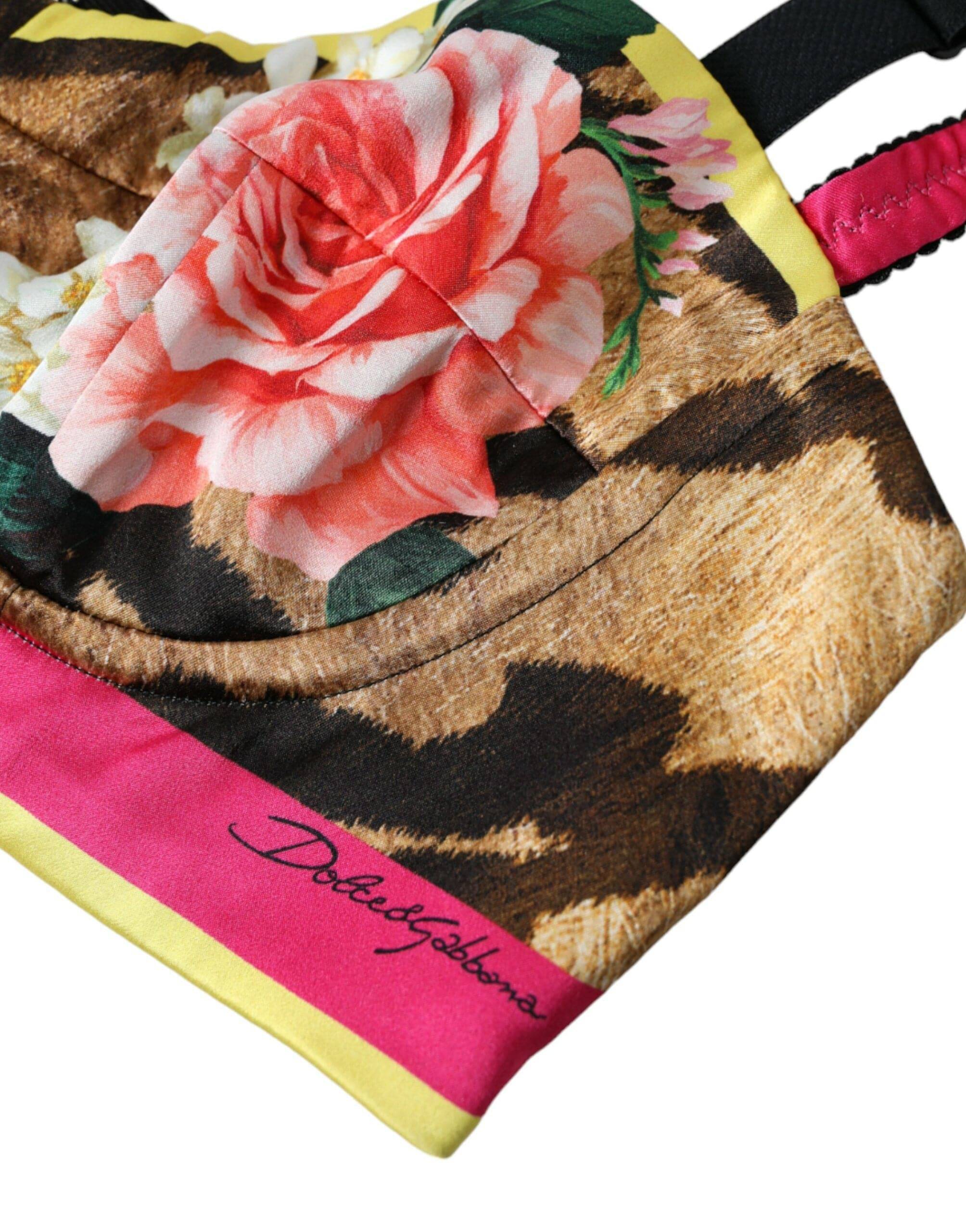 Dolce & Gabbana Floral Silk Blend Bustier Crop Top - ACCEXO