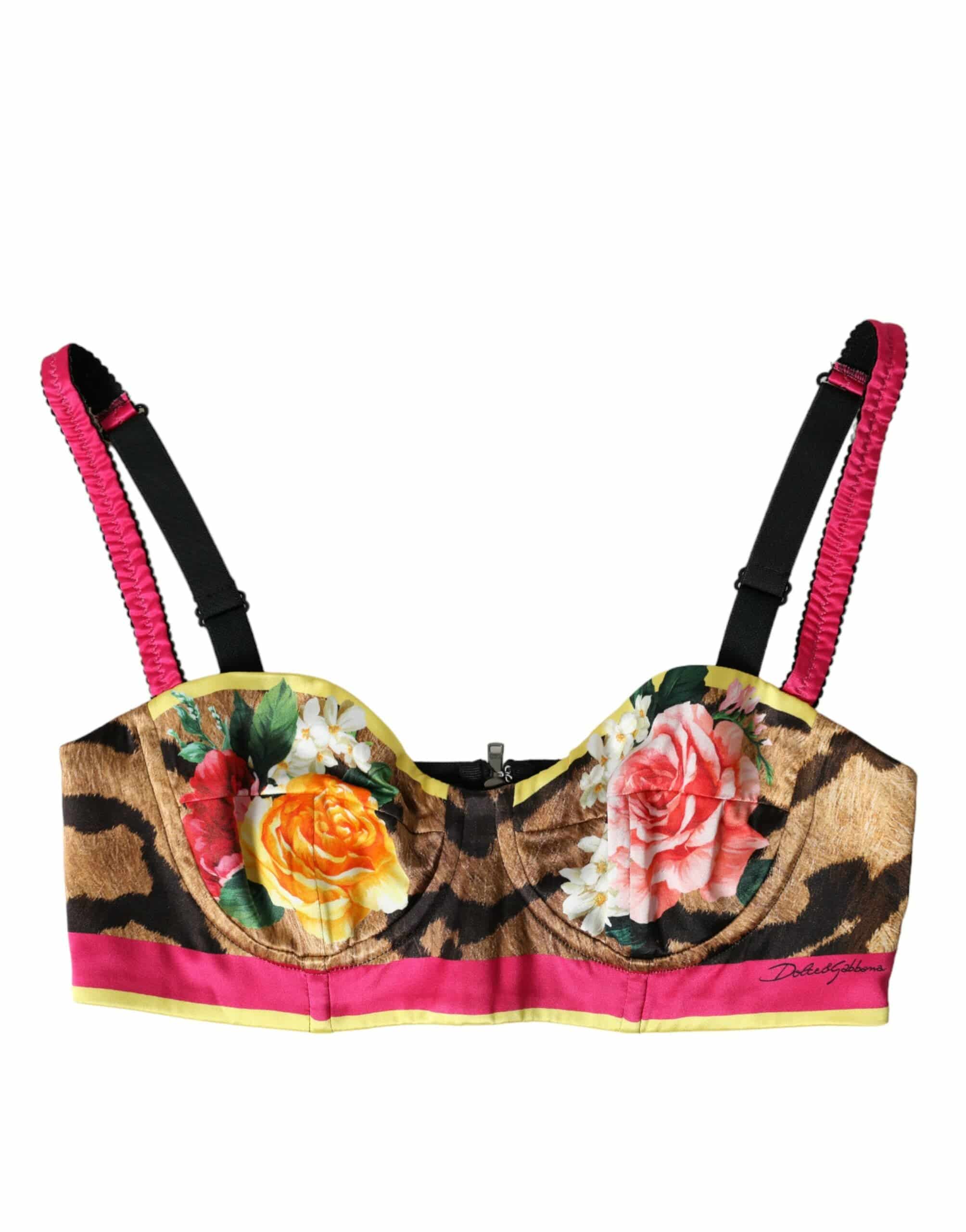 Dolce & Gabbana Floral Silk Blend Bustier Crop Top - ACCEXO
