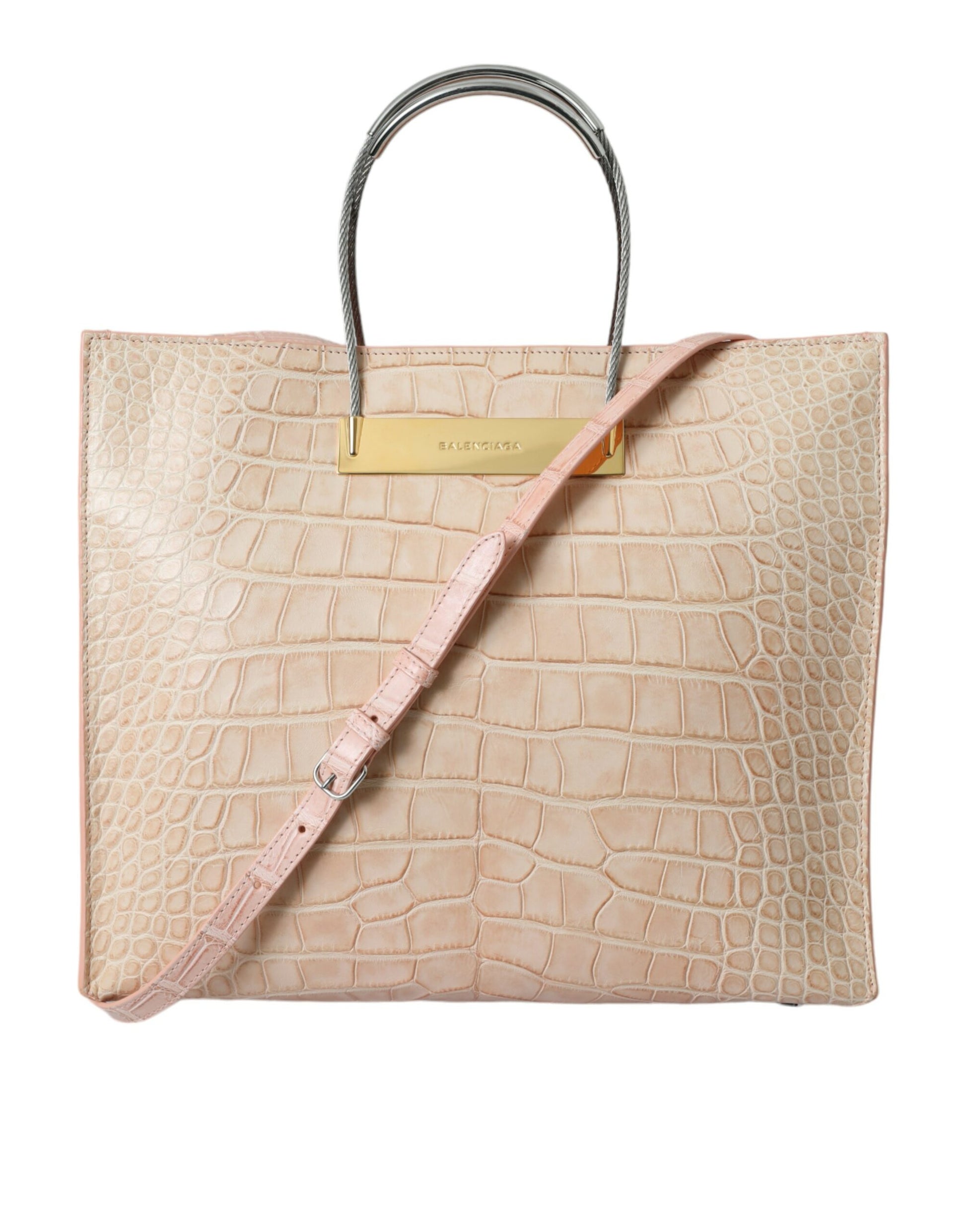 Balenciaga Alligator Leather Chic Pink Tote Bag - ACCEXO