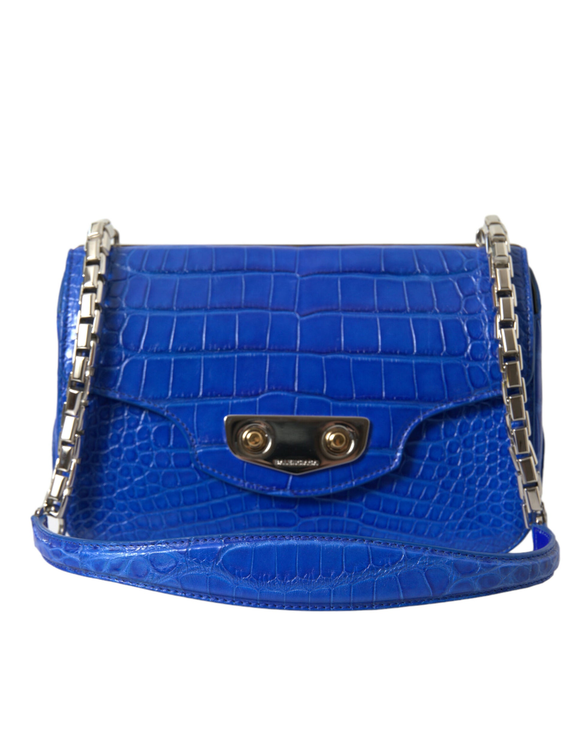 Balenciaga Alligator Skin Mini Shoulder Bag - Elegant Blue - ACCEXO