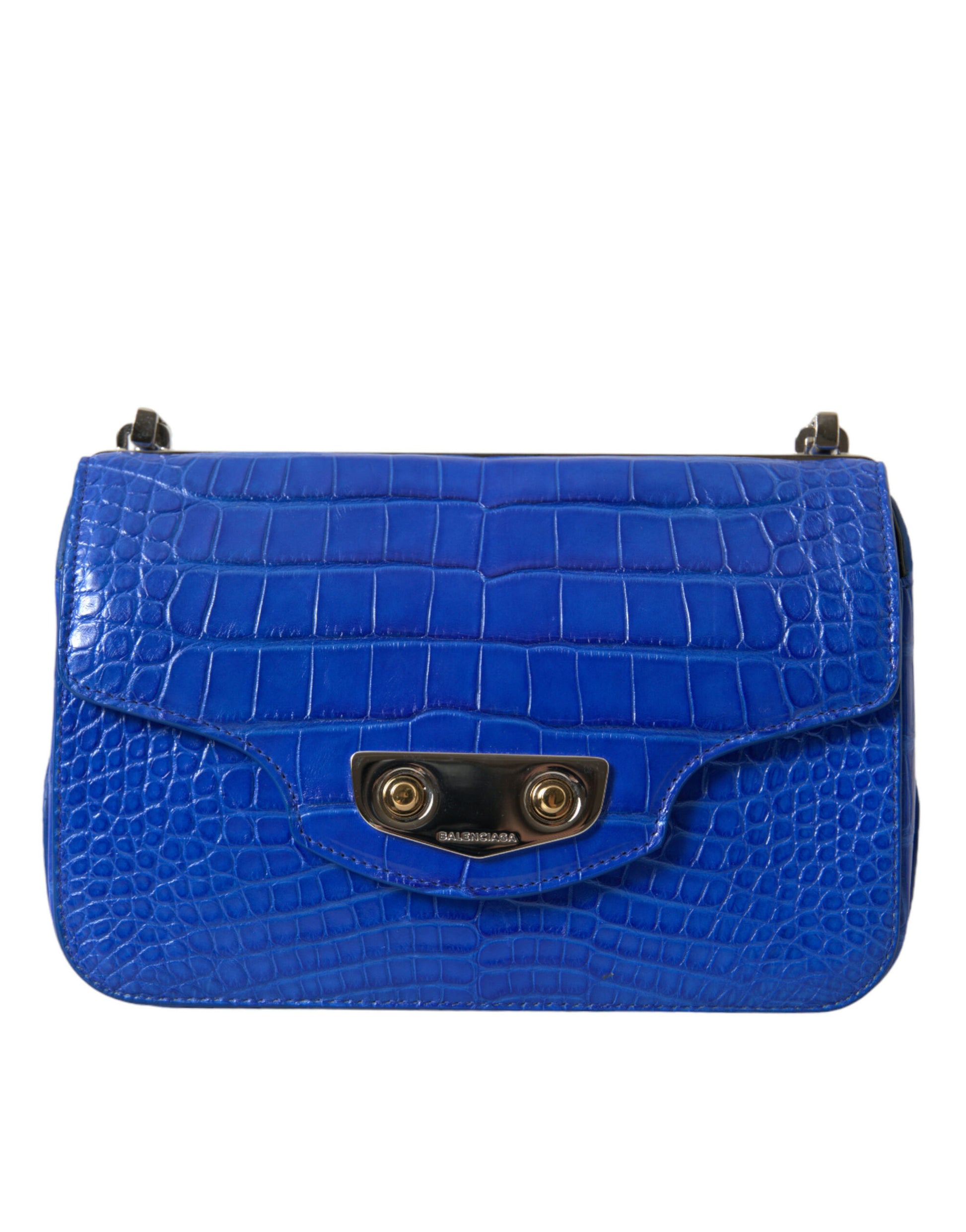 Balenciaga Alligator Skin Mini Shoulder Bag - Elegant Blue - ACCEXO