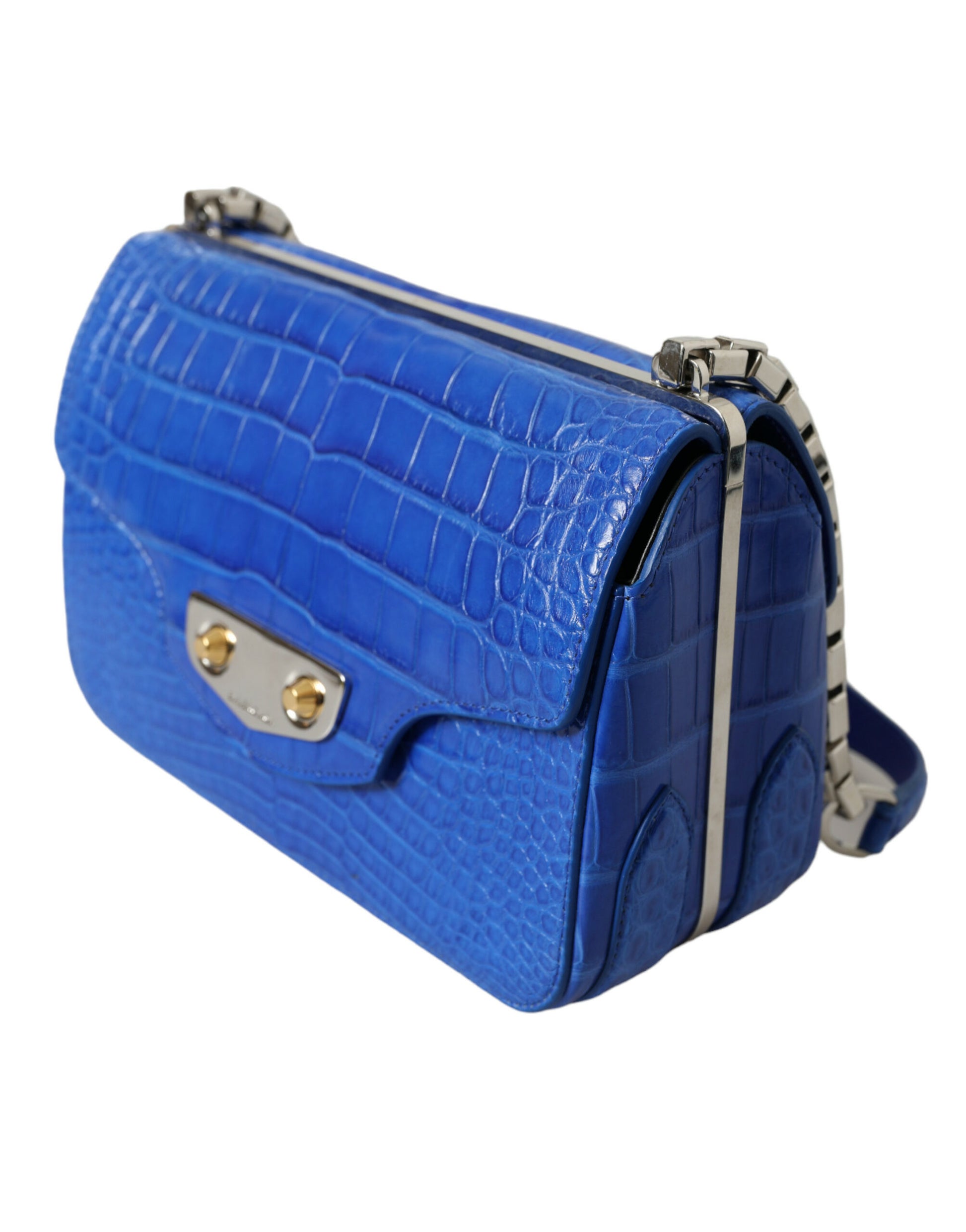 Balenciaga Alligator Skin Mini Shoulder Bag - Elegant Blue - ACCEXO