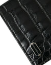 Dolce & Gabbana Black Exotic Skin Leather Long Bifold Passport Holder