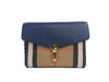 Burberry Macken Small Regency Blue House Check Leather Crossbody Bag