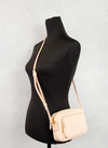 Burberry Small Branded Peach Pink Grainy Leather Camera Crossbody Bag