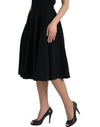 Dolce & Gabbana Black High Waist A-line Knee Length Skirt