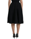 Dolce & Gabbana Black High Waist A-line Knee Length Skirt