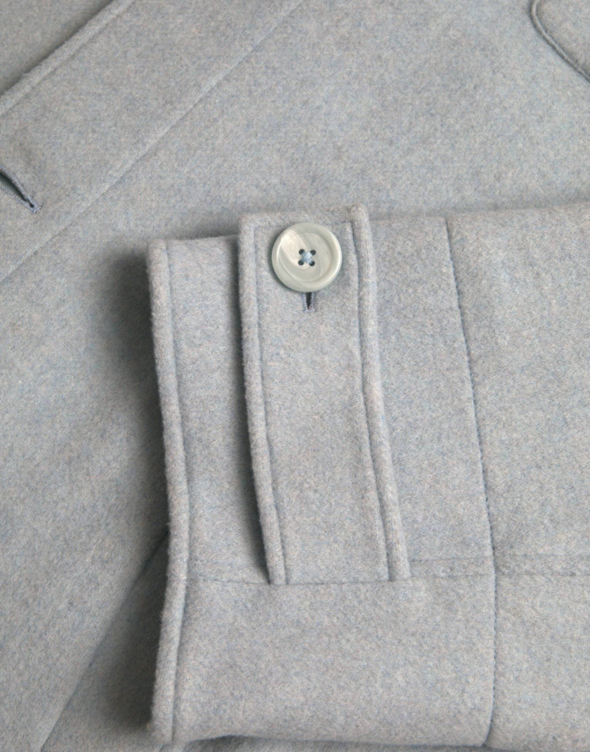 Dolce & Gabbana Light Blue Wool Button Trench Coat Jacket - ACCEXO