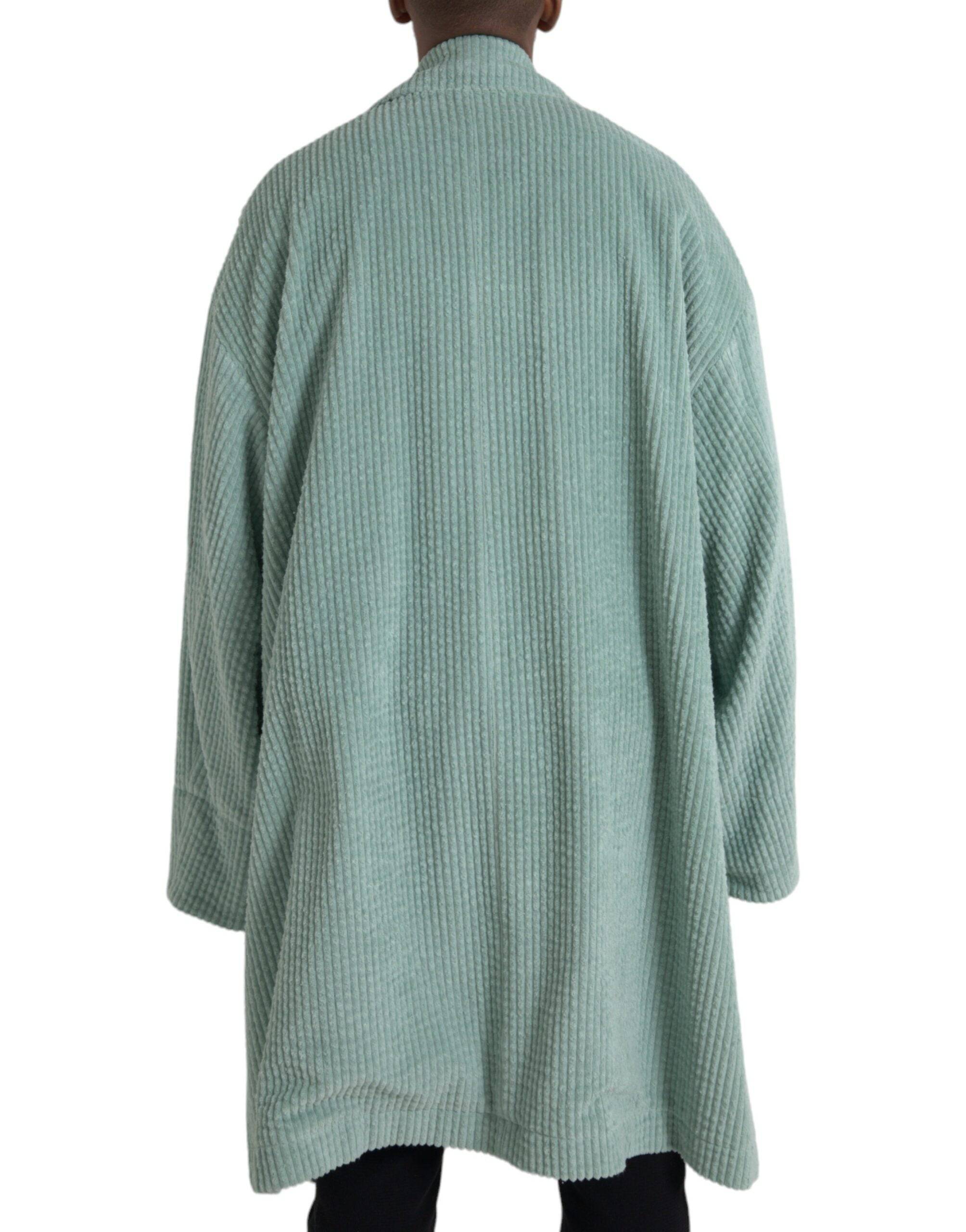 Dolce & Gabbana Blue Double Breasted Corduroy Cotton Jacket - ACCEXO