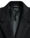 Dolce & Gabbana Black Wool Cashmere Trench Coat Jacket