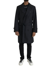 Dolce & Gabbana Black Double Breasted Trench Coat Jacket - ACCEXO