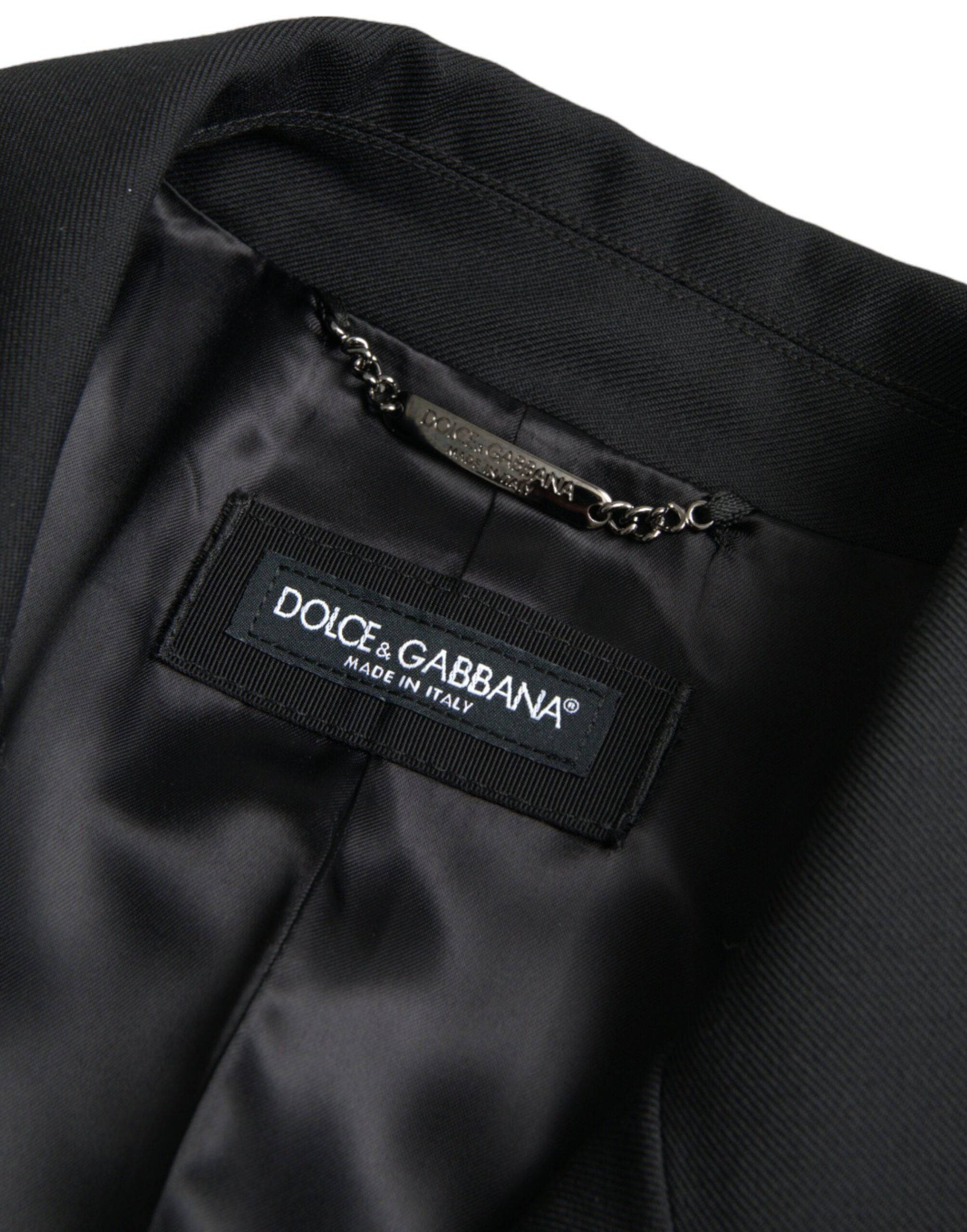Dolce & Gabbana Black Double Breasted Trench Coat Jacket - ACCEXO