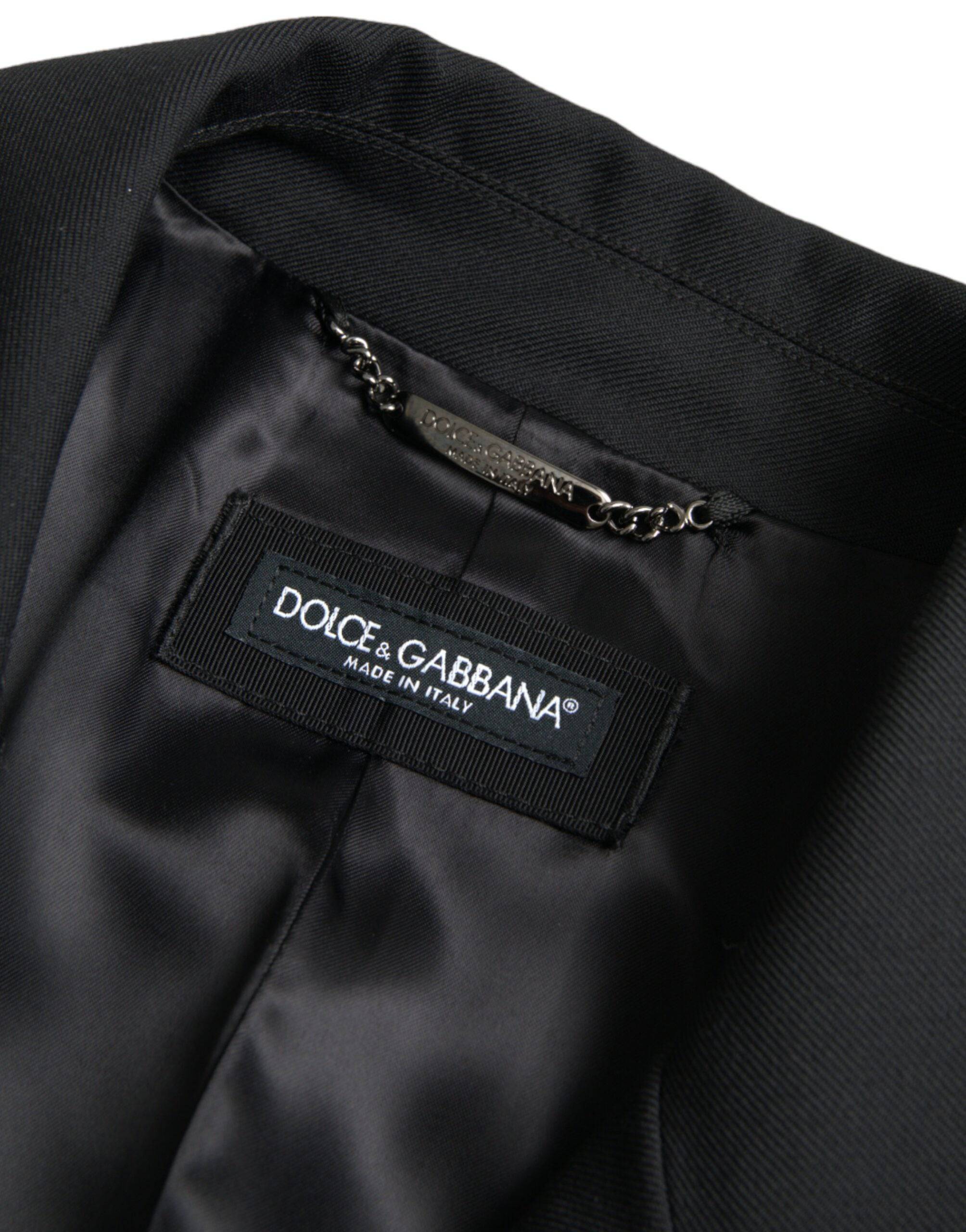 Dolce & Gabbana Black Double Breasted Trench Coat Jacket - ACCEXO