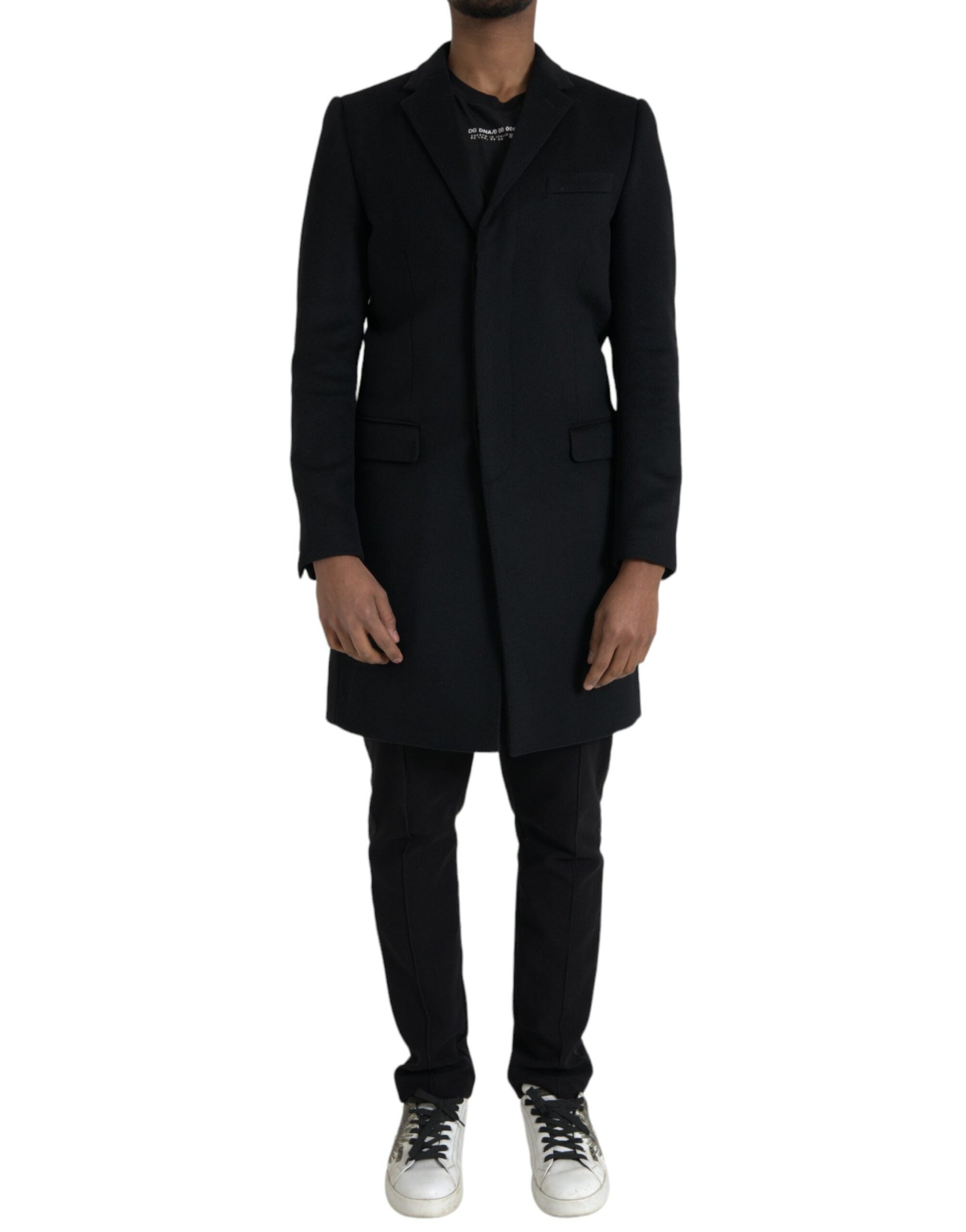 Dolce & Gabbana Black Single Breasted Trench Coat Jacket - ACCEXO