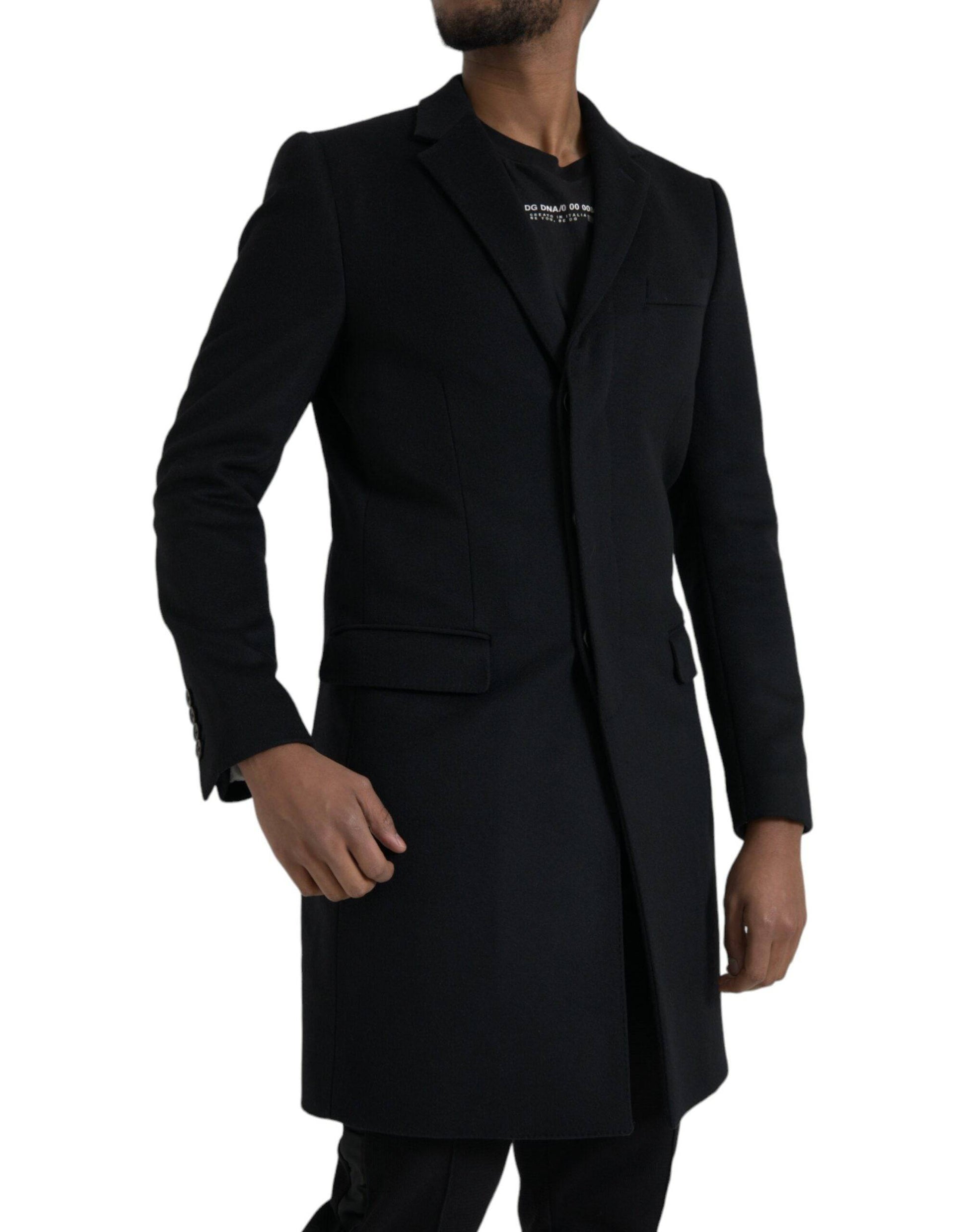 Dolce & Gabbana Black Single Breasted Trench Coat Jacket - ACCEXO