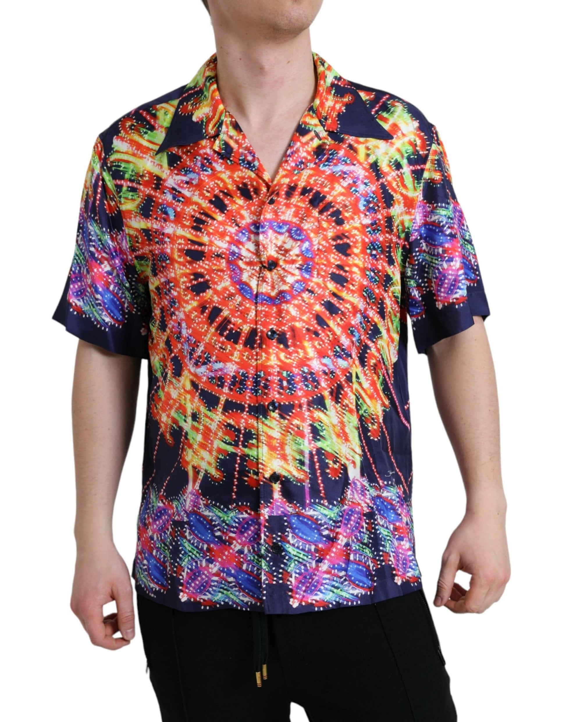 Dolce & Gabbana Multicolor Luminarie Silk Casual Shirt - ACCEXO