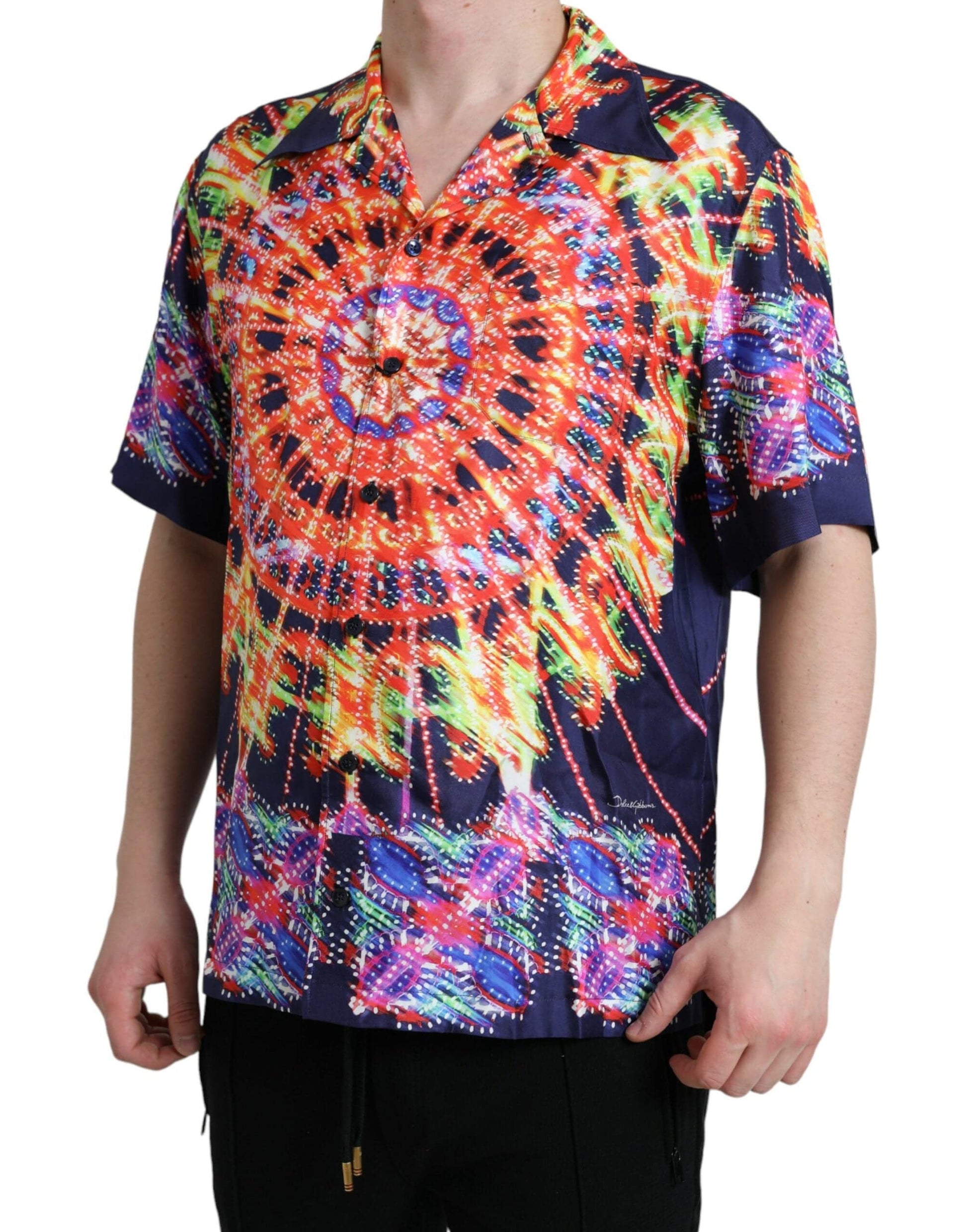 Dolce & Gabbana Multicolor Luminarie Silk Casual Shirt - ACCEXO