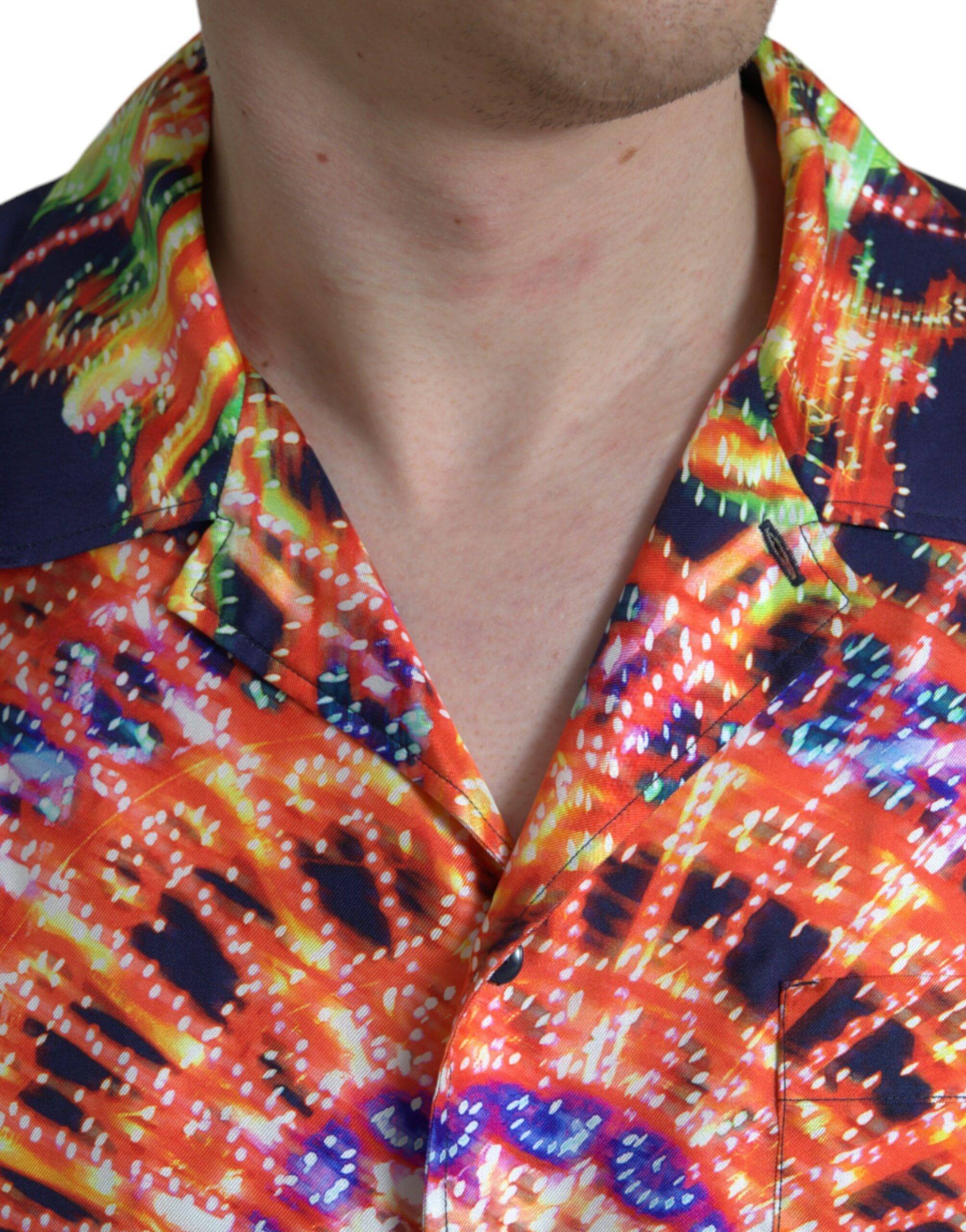 Dolce & Gabbana Multicolor Luminarie Silk Casual Shirt - ACCEXO
