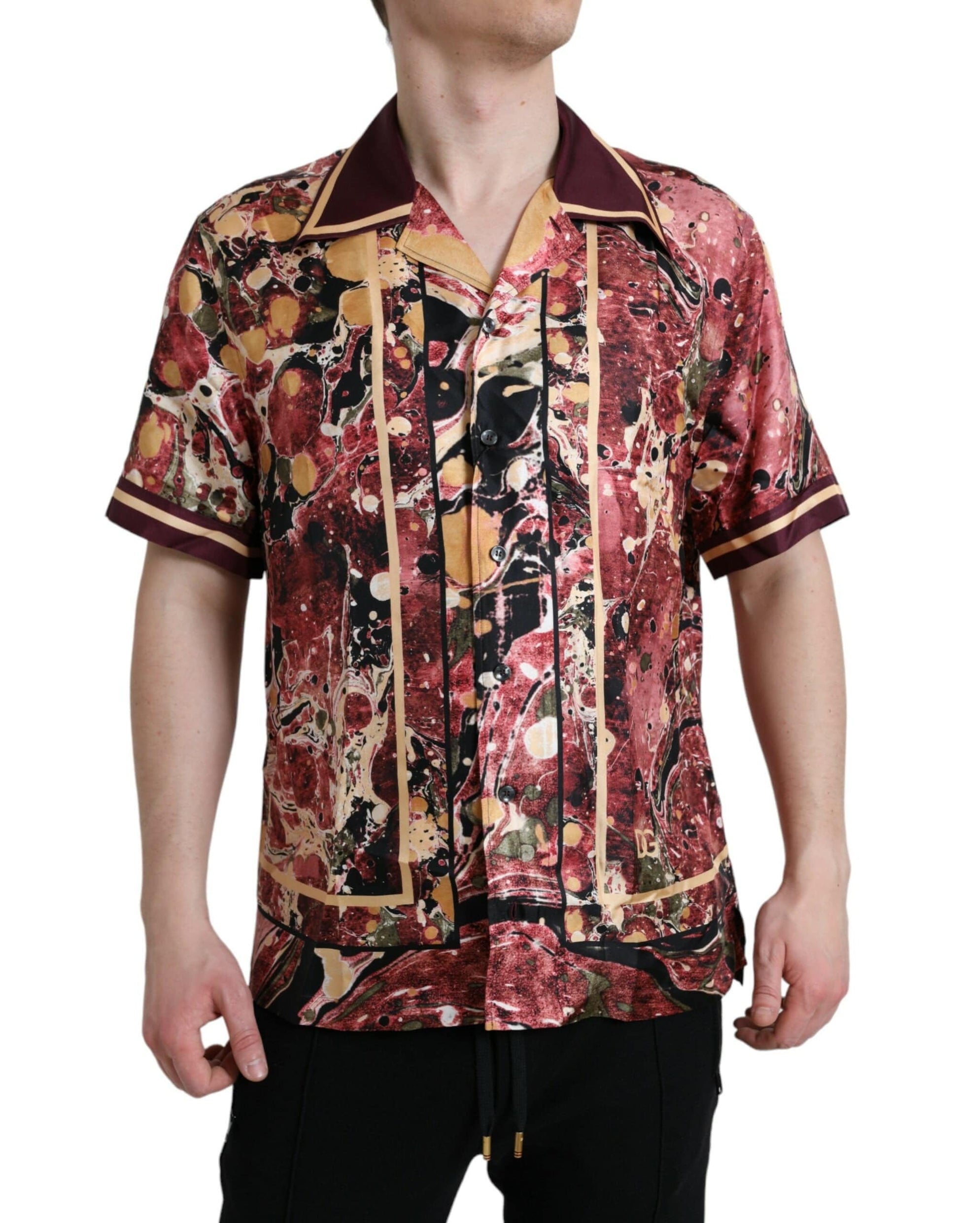 Dolce & Gabbana Multicolor Button Down Silk Shirt - ACCEXO
