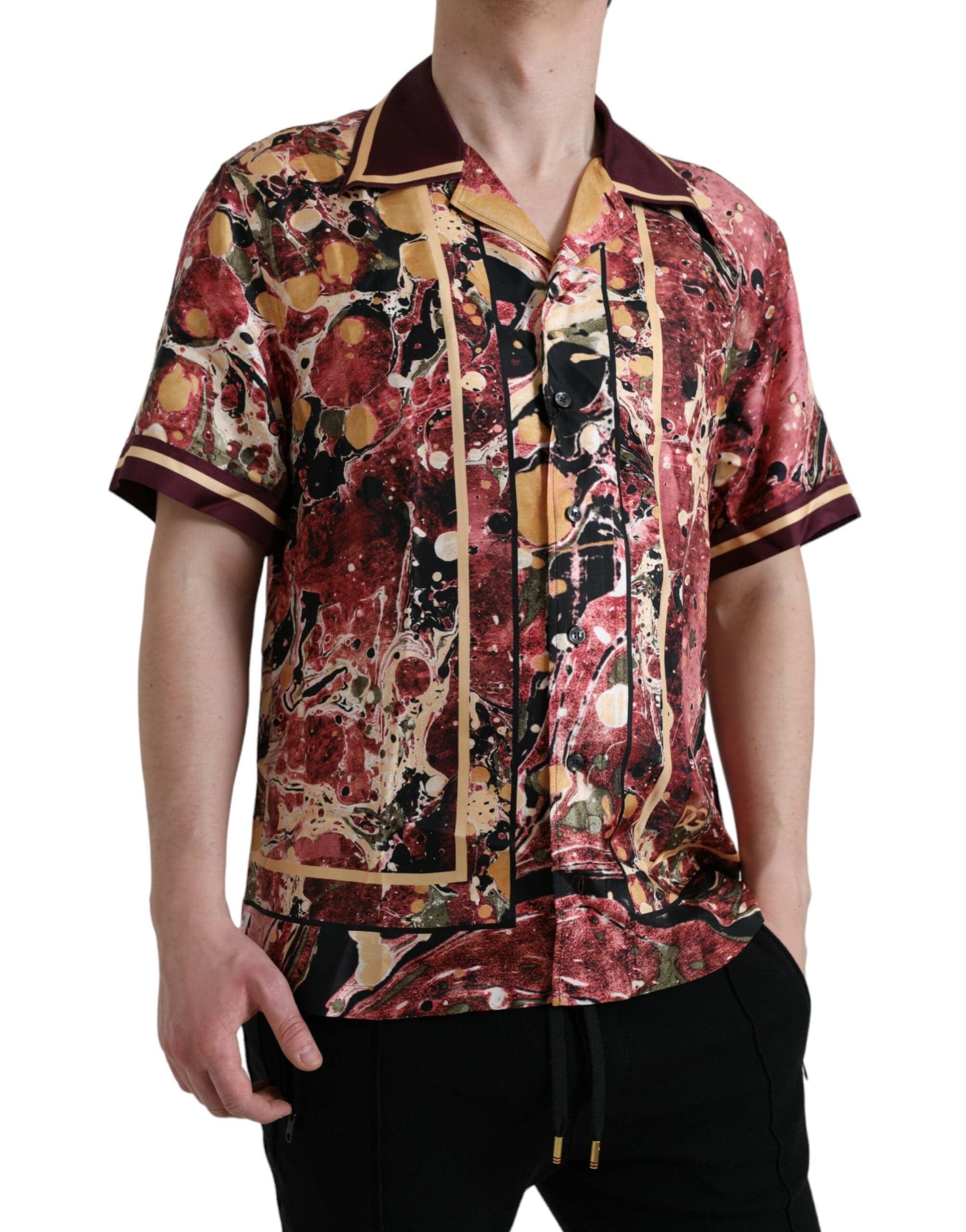 Dolce & Gabbana Multicolor Button Down Silk Shirt - ACCEXO