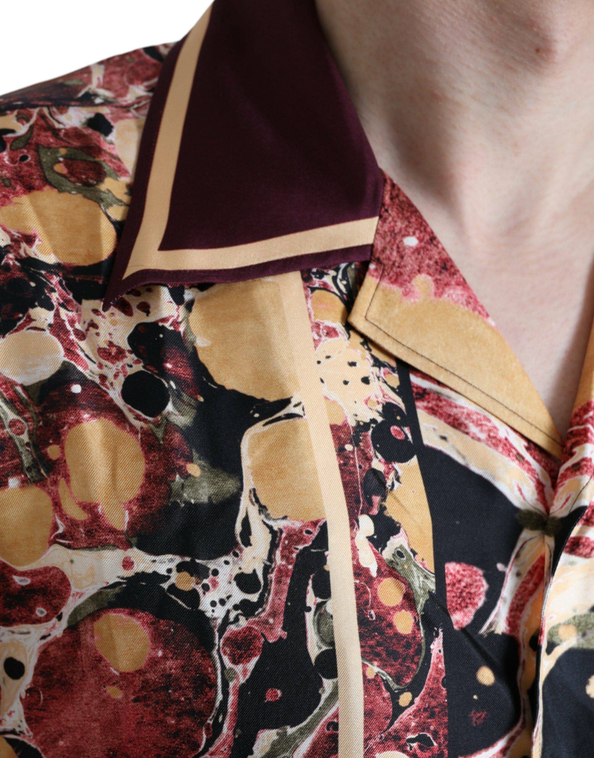 Dolce & Gabbana Multicolor Button Down Silk Shirt - ACCEXO