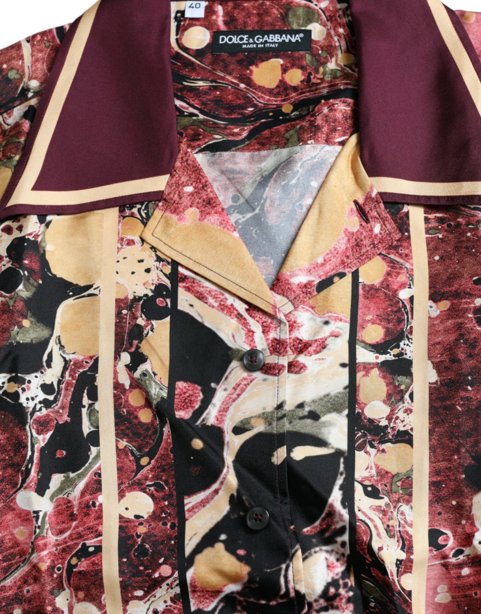 Dolce & Gabbana Multicolor Button Down Silk Shirt - ACCEXO