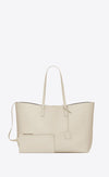 Saint Laurent White Calf Leather Tote Shoulder Bag