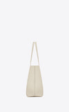 Saint Laurent White Calf Leather Tote Shoulder Bag