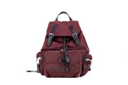 Burberry Medium Burgundy Econyl Nylon Rucksack Drawstring Backpack Bookbag - ACCEXO
