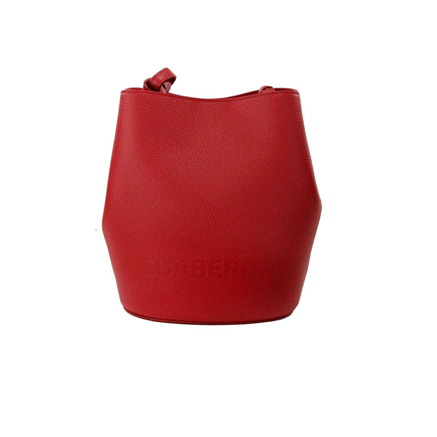 Burberry Lorne Small Red Pebbled Leather Bucket Crossbody Purse Bag - ACCEXO