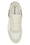 Burberry White Multicolor Calf Leather Sneakers