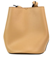 Burberry Lorne Small Camel Haymarket Check Pebble Leather Bucket Handbag Purse - ACCEXO