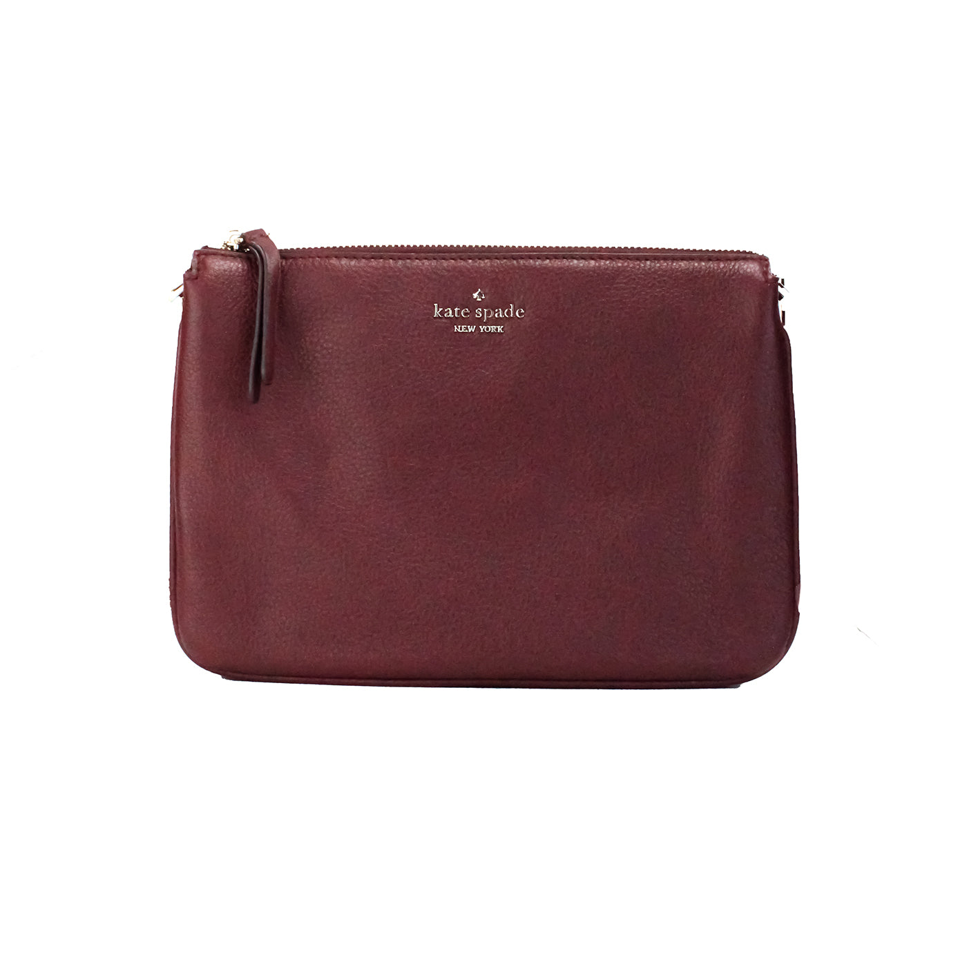 Kate Spade Jackson Cherrywood Leather Triple Gusset Crossbody Handbag Purse - ACCEXO