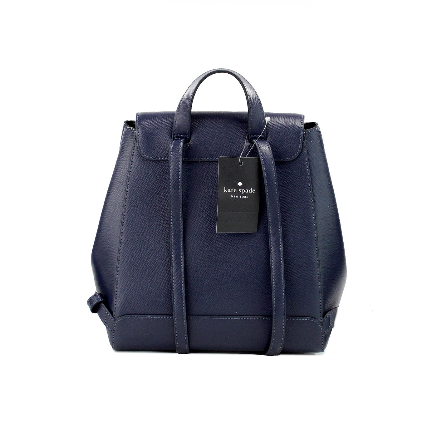 Kate Spade Madison Navy Saffiano Leather Medium Flap Shoulder Backpack Bag - ACCEXO