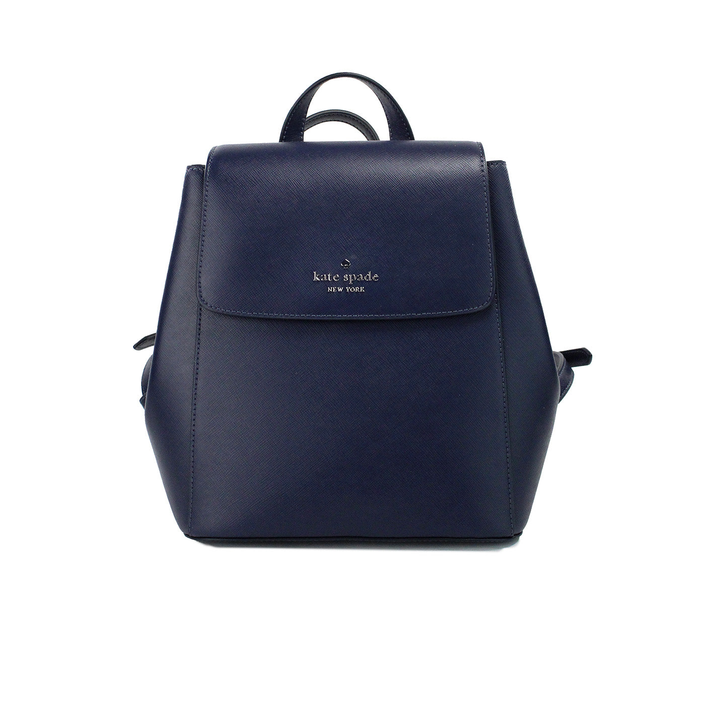 Kate Spade Madison Navy Saffiano Leather Medium Flap Shoulder Backpack Bag - ACCEXO