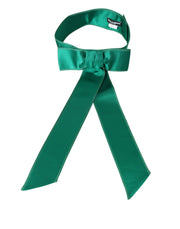 Dolce & Gabbana Green Silk Satin Waist Women Belt - ACCEXO