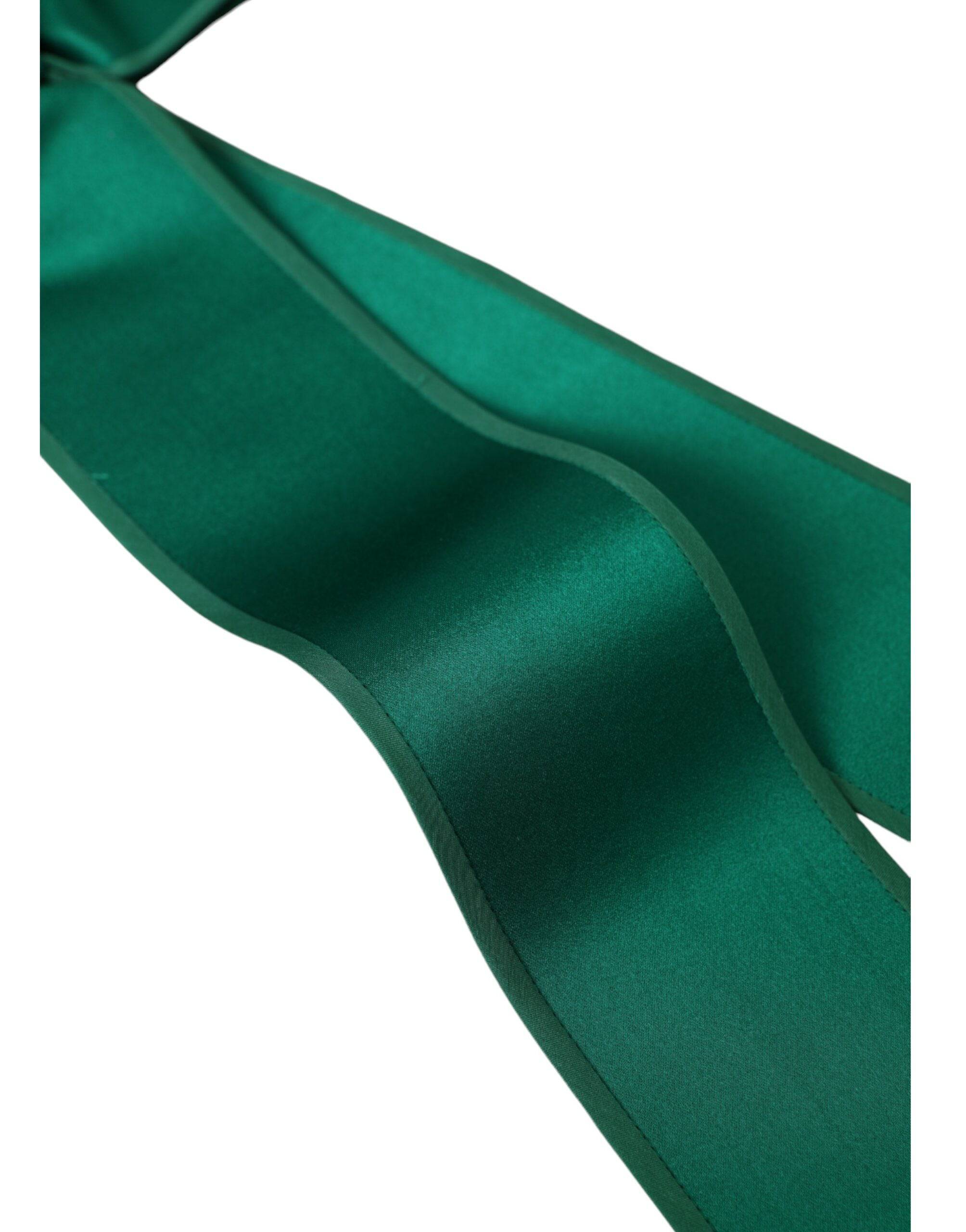 Dolce & Gabbana Green Silk Satin Waist Women Belt - ACCEXO
