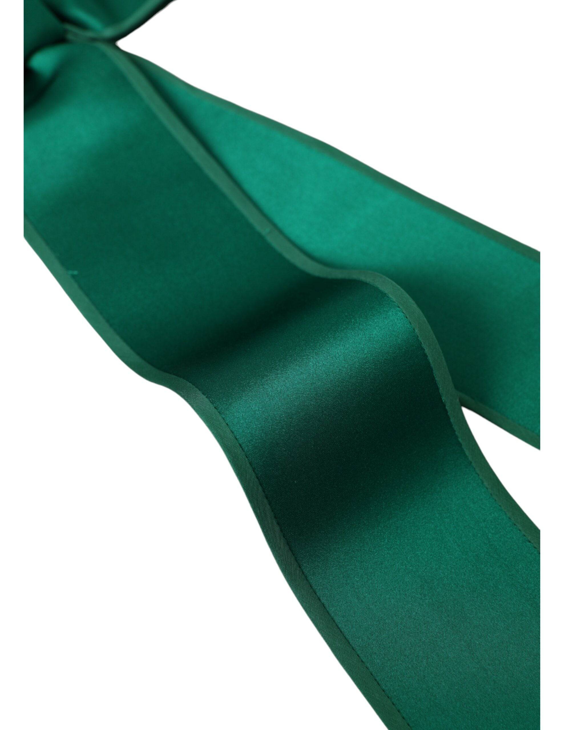 Dolce & Gabbana Green Silk Satin Waist Women Belt - ACCEXO