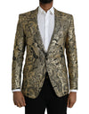 Dolce & Gabbana Gold SICILIA Jacquard Single Breasted Coat Blazer