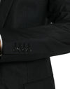 Dolce & Gabbana Black Wool Notch SingleBreasted Coat Blazer