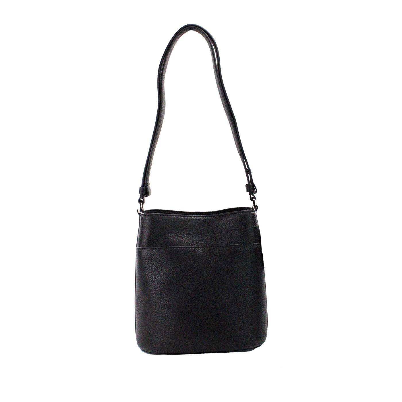 Kate Spade Leila Small Black Pebbled Leather Bucket Shoulder Crossbody Bag - ACCEXO