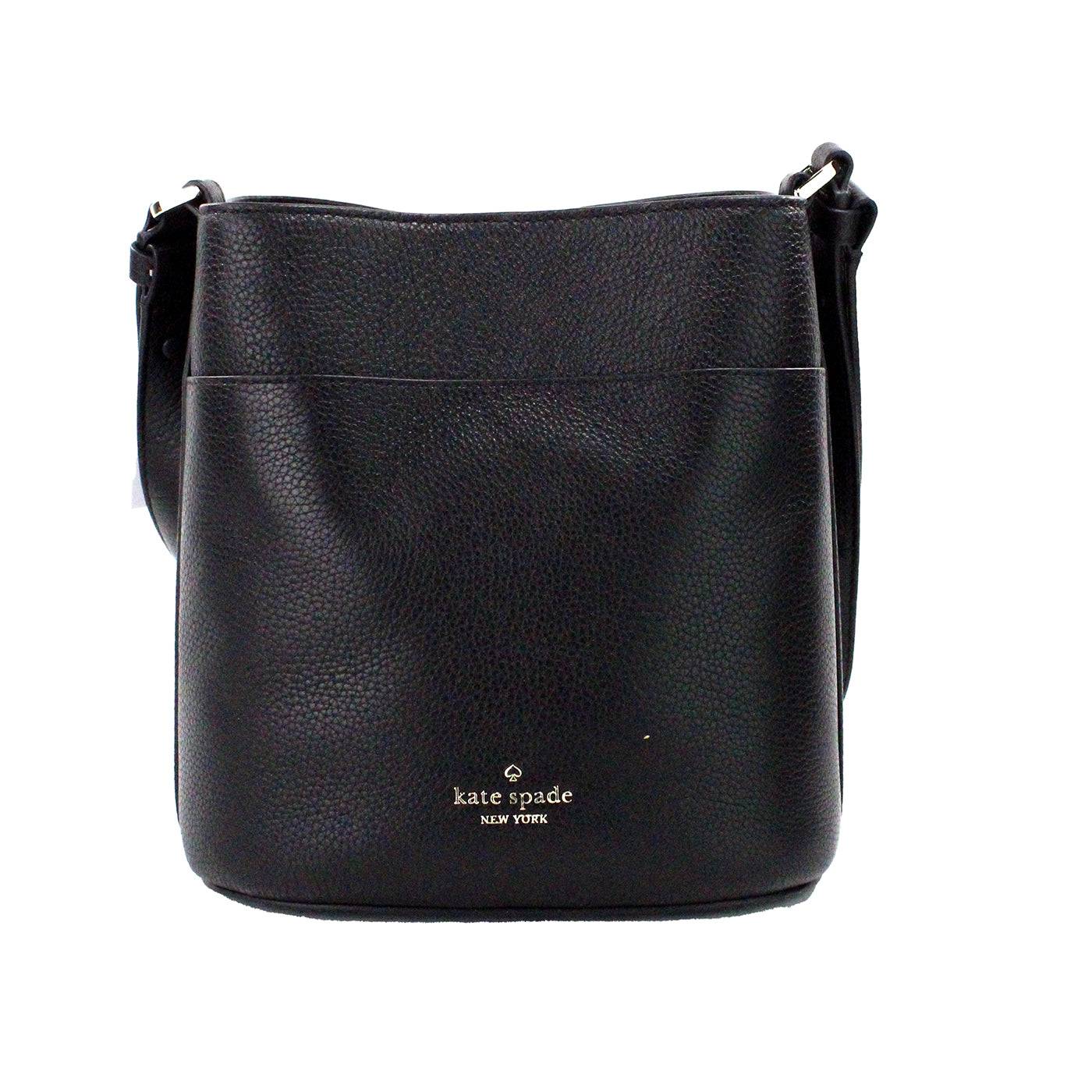 Kate Spade Leila Small Black Pebbled Leather Bucket Shoulder Crossbody Bag - ACCEXO
