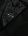 Dolce & Gabbana Black Wool Peak Single Breasted Coat Blazer