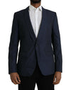 Dolce & Gabbana Blue MARTINI Shawl Single Breasted Blazer