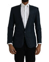 Dolce & Gabbana Blue MARTINI Shawl Single Breasted Blazer