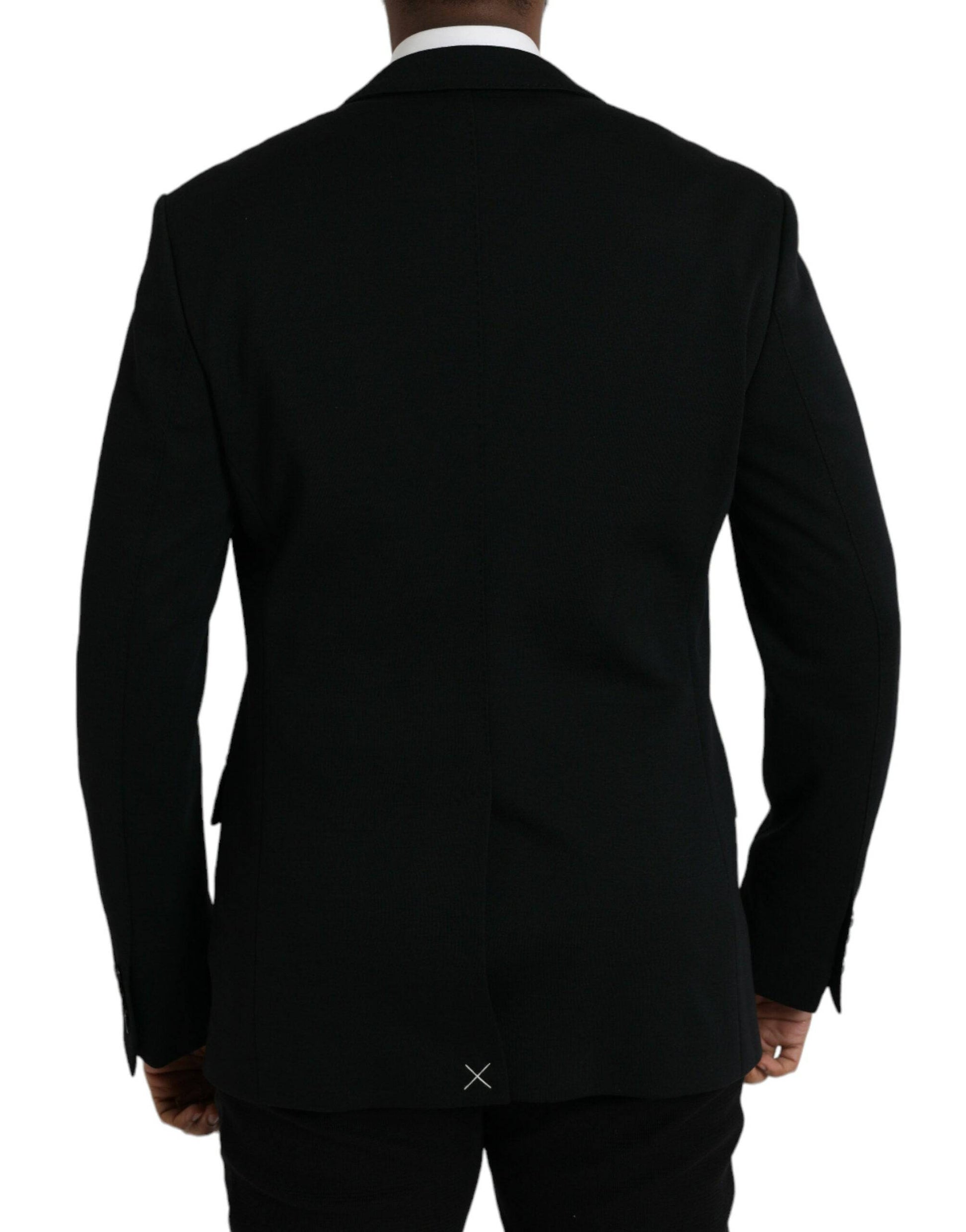 Dolce & Gabbana Black Wool Single Breasted Coat Blazer - ACCEXO