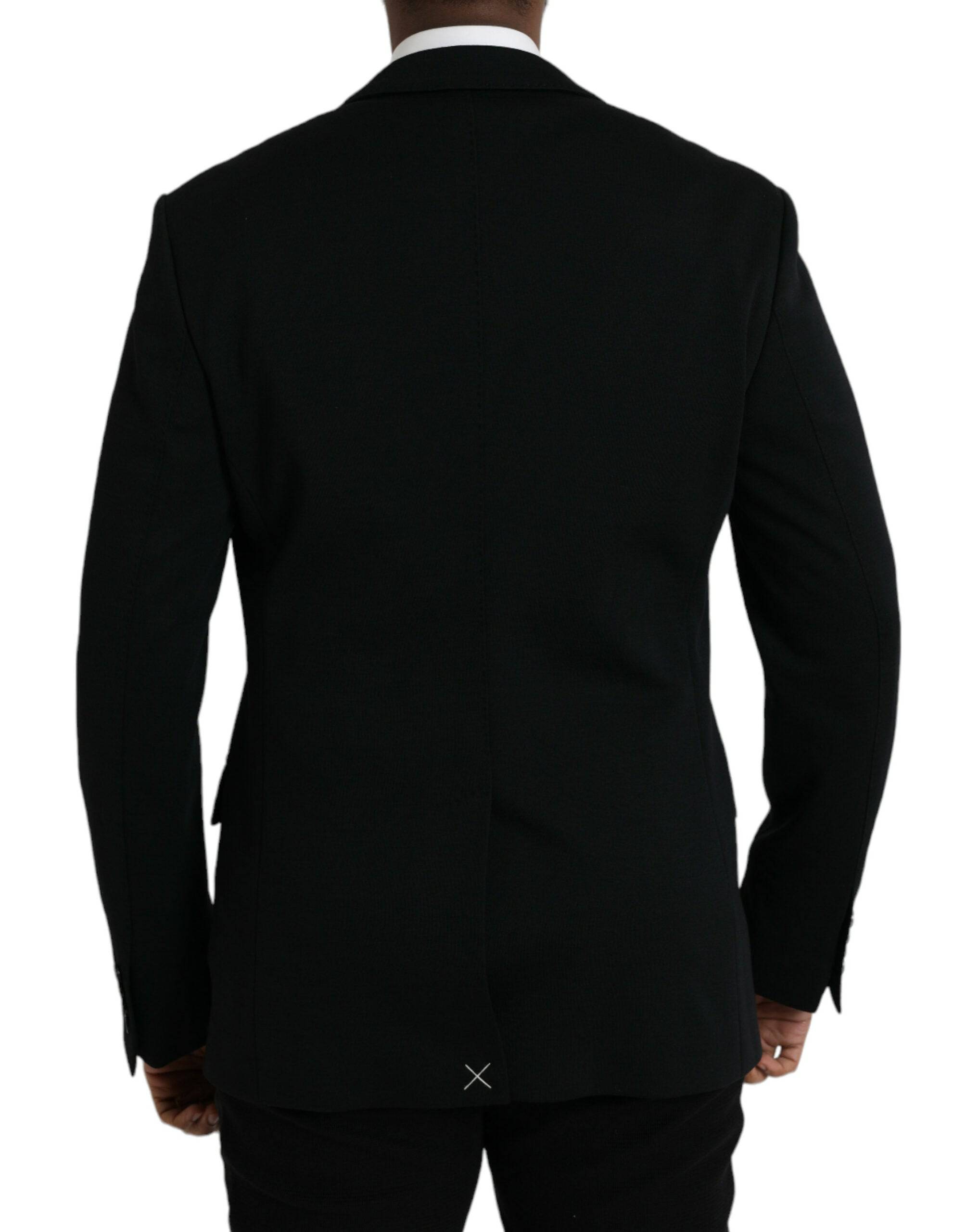 Dolce & Gabbana Black Wool Single Breasted Coat Blazer - ACCEXO