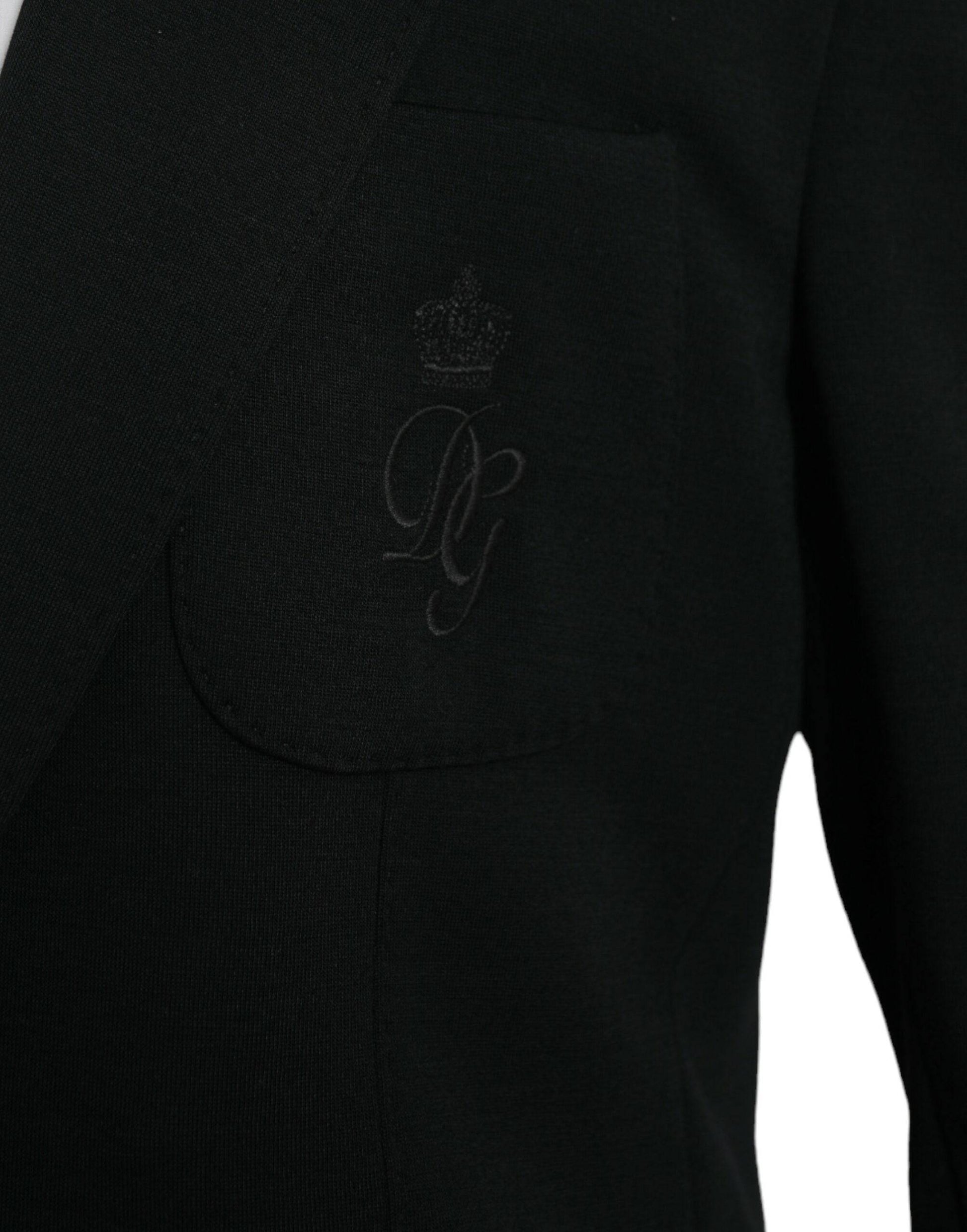 Dolce & Gabbana Black Wool Single Breasted Coat Blazer - ACCEXO