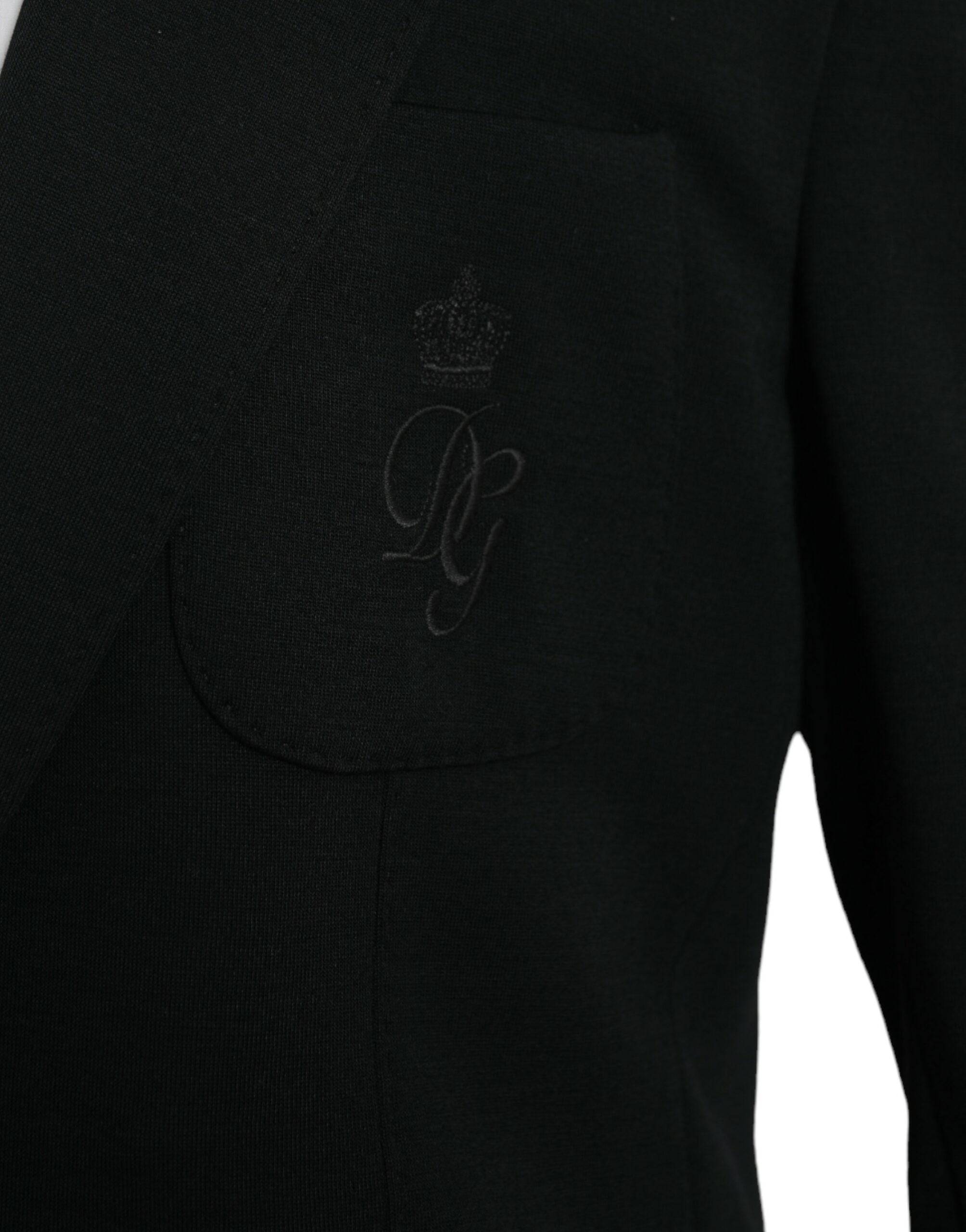 Dolce & Gabbana Black Wool Single Breasted Coat Blazer - ACCEXO